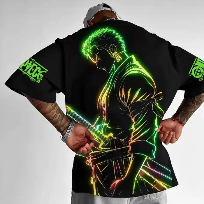 Anime une pièce Luffy Zoro graphique T-shirt hommes femmes Streetwear à manches courtes surdimension