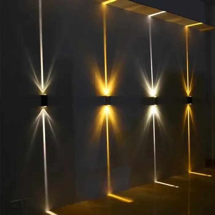 Lampe extérieure en aluminium argenté COB 6W, éclairage extérieur, étanche IP65, applique murale pou