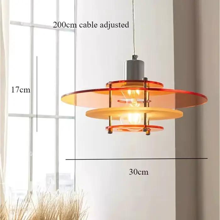 Lampe suspendue à cordon nordique, acrylique et Chrome multicolores à 4 couches, lampe suspendue pou