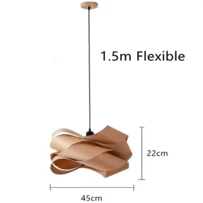 Designer Wraps Lampe suspendue en bois Woodskin Design créatif Éclairage pour chambre étude Salon La