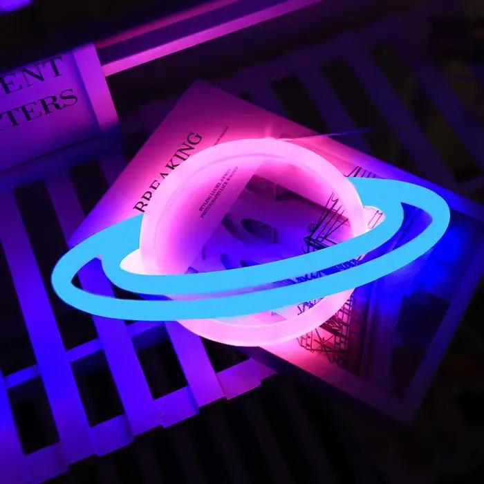 LED lumineux néon nuit manette de jeu feu lune étoile signe modélisation lampe chambre mur Art décor