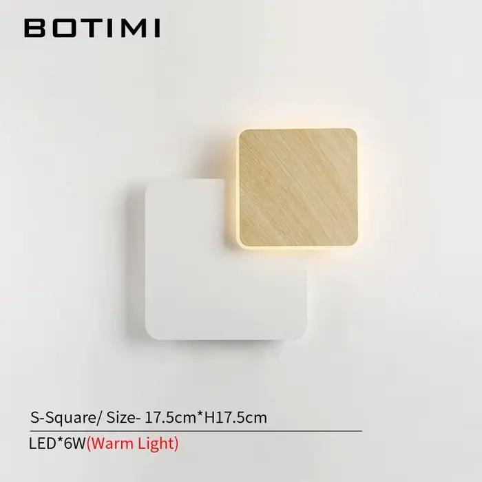 BOTIMI Designer mur LED lampe pour salon décoration en bois applique murale lampe de chevet blanc ap