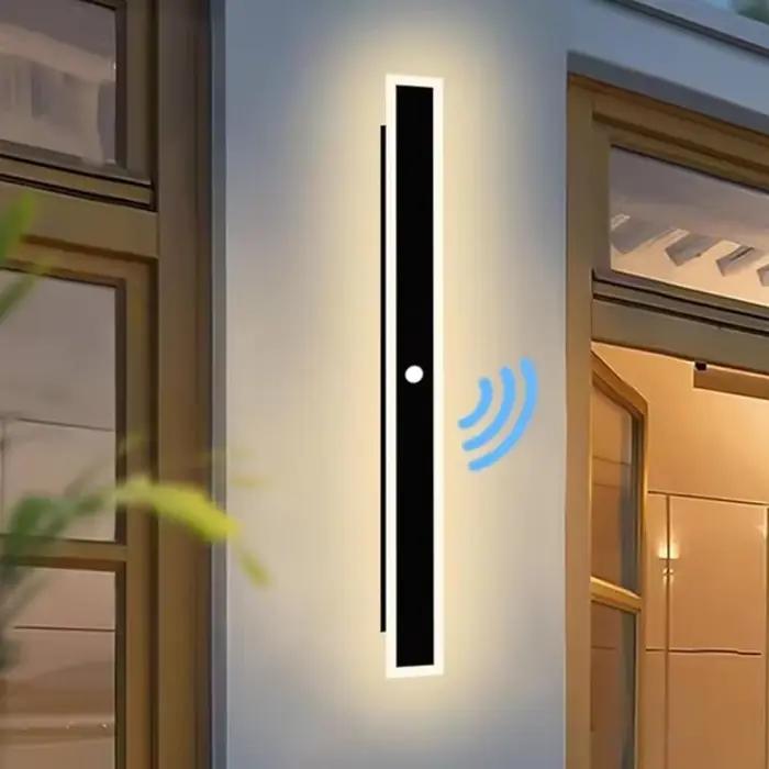 Applique murale LED LINCCW étanche pour extérieur, décoration murale noire, longue applique murale p