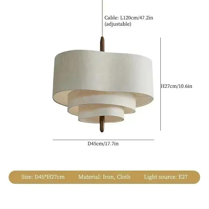 Luminaires suspendus japonais Wabi Sabi, lustre en tissu pour salon, chambre à coucher, luminaire su