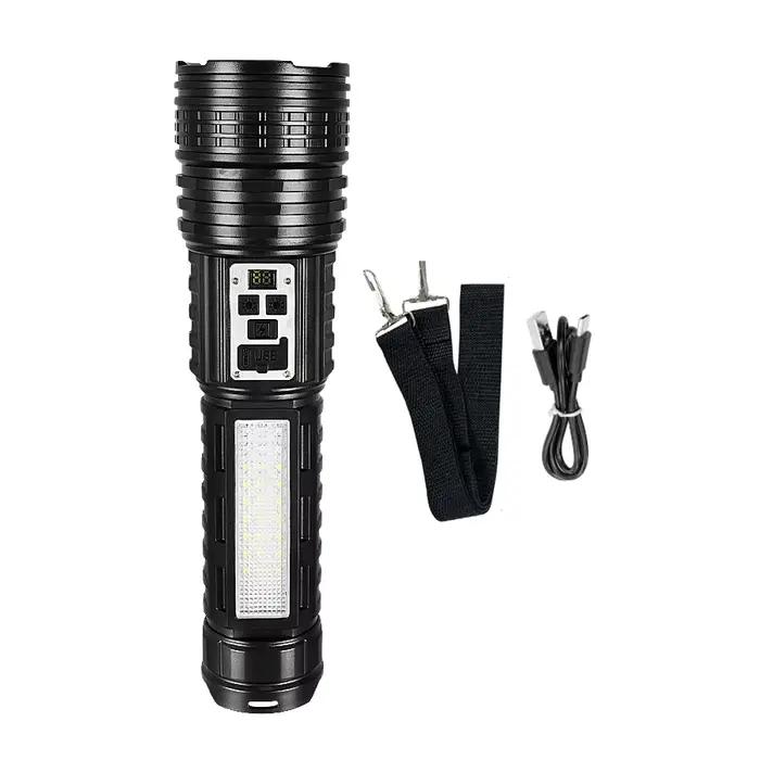 Lilde de poche haute puissance blanche / jaune lanterne tactique rechargeable avec une banque de pui