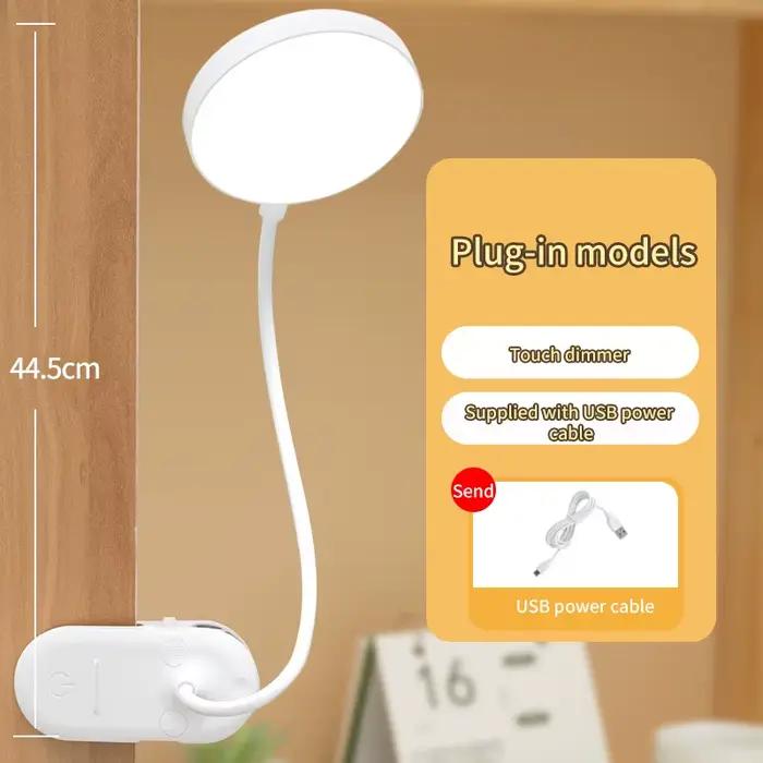 Lampe de Table USB Rechargeable lampe de bureau pince lit lecture livre veilleuse LED tactile 3 Mode
