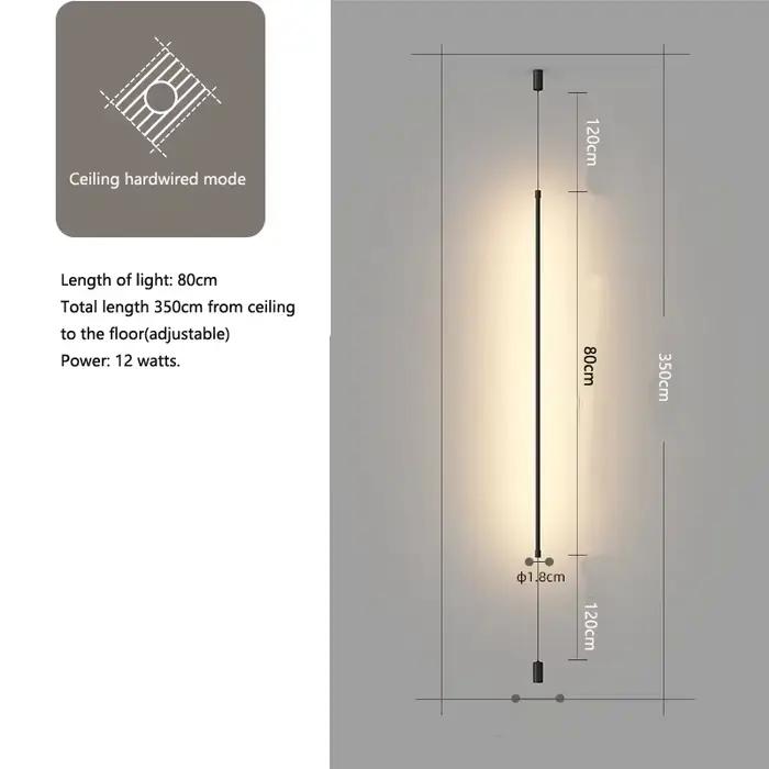 Suspension LED Slim Line, luminaire de sol suspendu, lampe suspendue, salon, chambre à coucher, écla