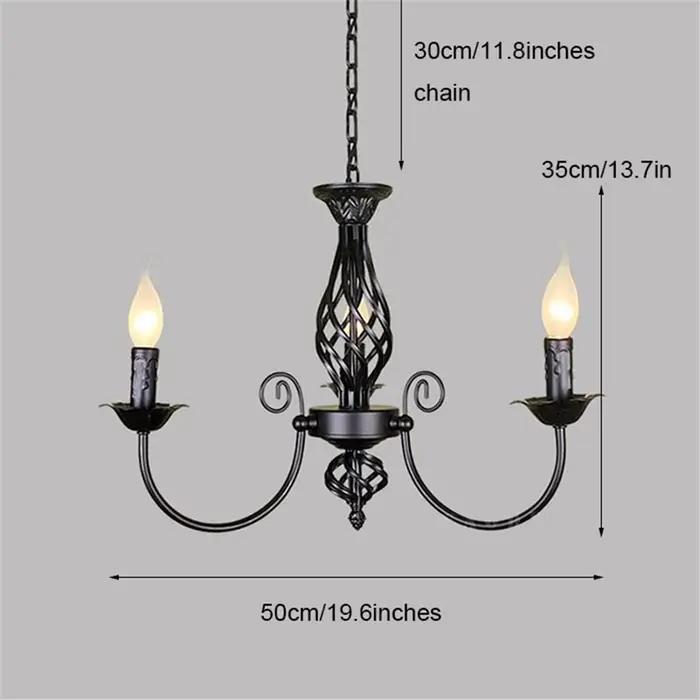 Lampe led suspendue Vintage E14 style ferme noire, luminaire décoratif d'intérieur, idéal pour une s