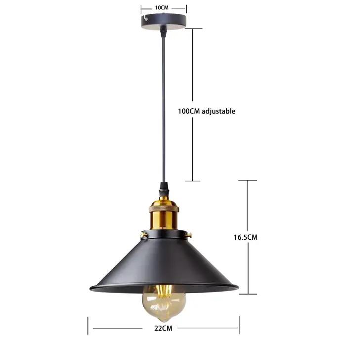 Lampe Suspendue Rétro Vintage avec Couvercle, Luminaire Décoratif d'Nik, Idéal pour un Loft, une Cui