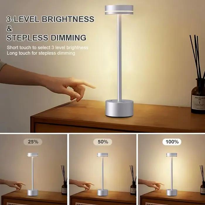 LED lampe de Table d'ambiance 3 couleurs gradation continue tactile petite veilleuse lampe de bureau