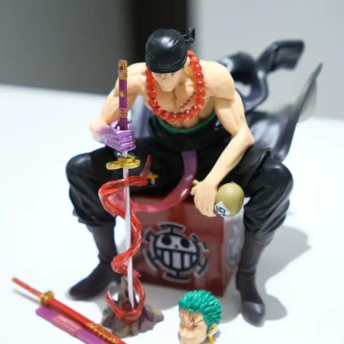Figurine d'anime One Piece Luffy & Zoro en pose assise, modèle de collection, décoration de bureau, 