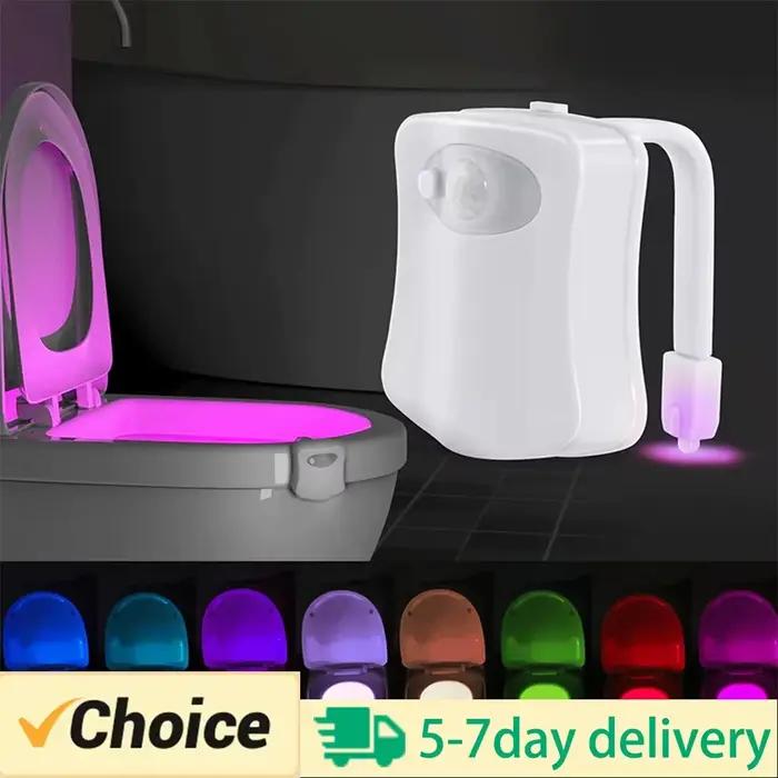 Lampe de nuit LED sans fil HOMEFISH avec détecteur de mouvement, 8 couleurs RVB, pour toilettes et s