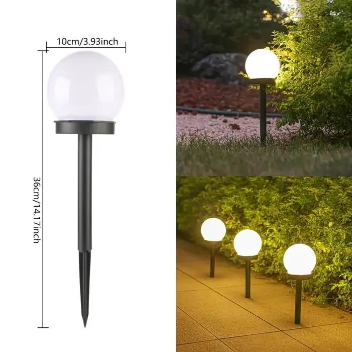 Boule ronde à LED solaire, lumière extérieure étanche, décoration de jardin, cour, pelouse, rue, lam