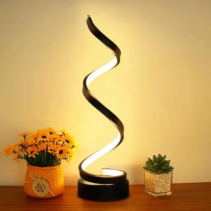 Lampe de table spirale minimaliste moderne à intensité variable, lampe de chevet 3 documents, lampe 