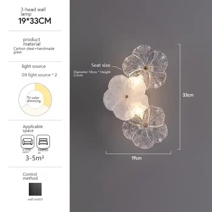 Lampe murale de luxe française pour salon, lampes décoratives modernes minimalistes en verre en form