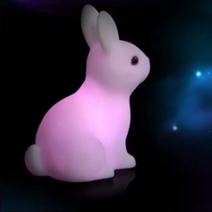 Veilleuses lapin colorées pour enfants, cadeaux pour bébés, lampe lapin Animal mignon de dessin anim