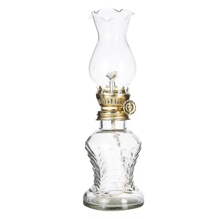 Lampe à kérosène rétro Vintage, chandelier, ornements, lampes à huile transparentes en verre coupe-v