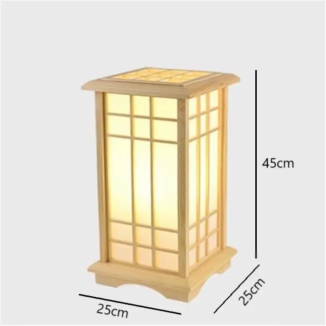 Lampadaire LED en bois de forme carrée de style hypothécaire ami japonais moderne, lampes sur pied p