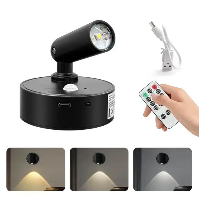 Lampe murale à détecteur de mouvement, projecteur LED rechargeable, lumière nocturne magnétique sans