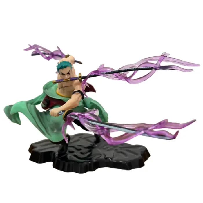 En stock, figurine d'anime One Piece de 10 cm, GK Roronoa Zoro, statue de manga à trois lames Sa-max