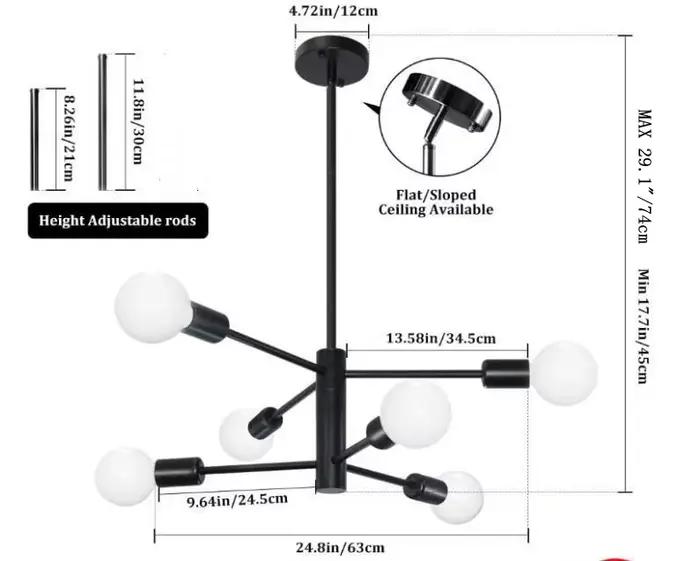Plafonnier au design moderne, disponible en noir et en jaune or, luminaire décoratif de plafond, idé