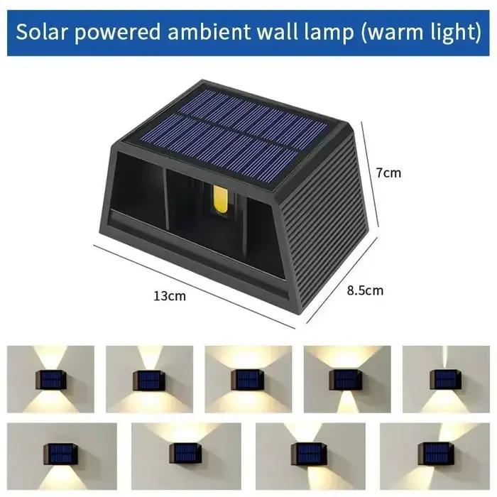 COB applique murale solaire extérieure faisceau réglable solaire mur rondelle lumière étanche lampe 