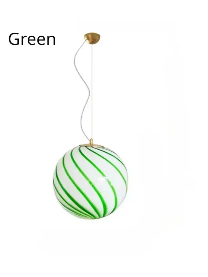 Lampe suspendue boule de verre colorée minimaliste moderne, luminaire décoratif d'intérieur pour sal
