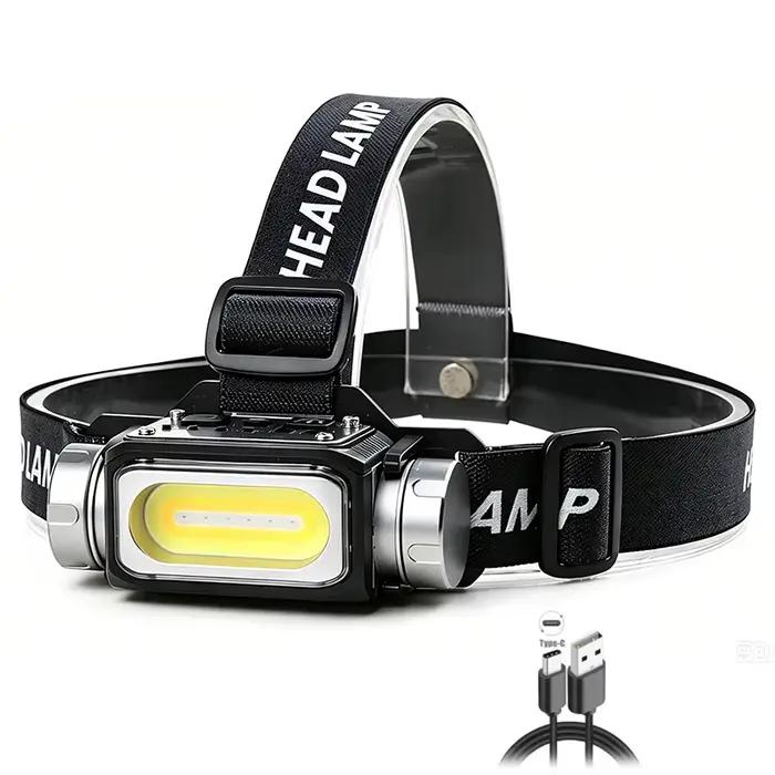 Lampe frontale rechargeable à haute luminosité, lampe de travail détachable, lumière LED en aluminiu