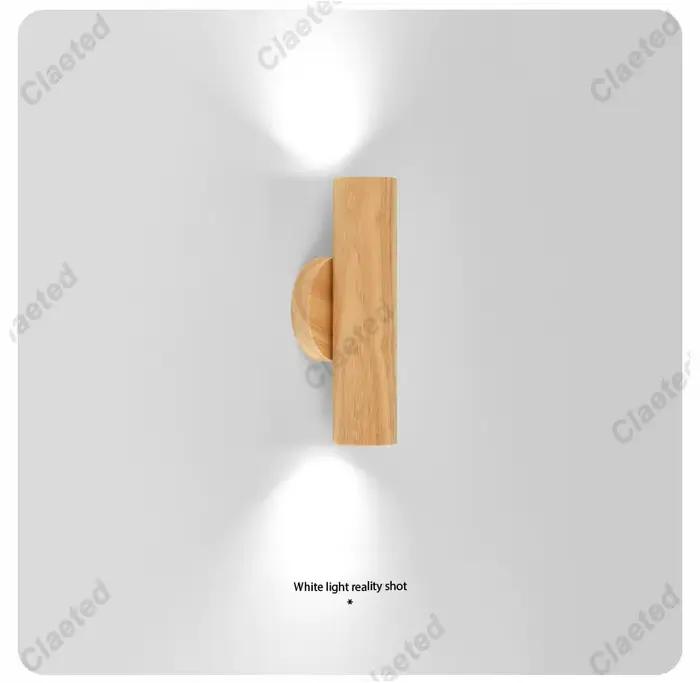 Applique Murale LED en Bois Solide de Style Nordique pour Salle à Manger, Chambre à Coucher, Foyer, 