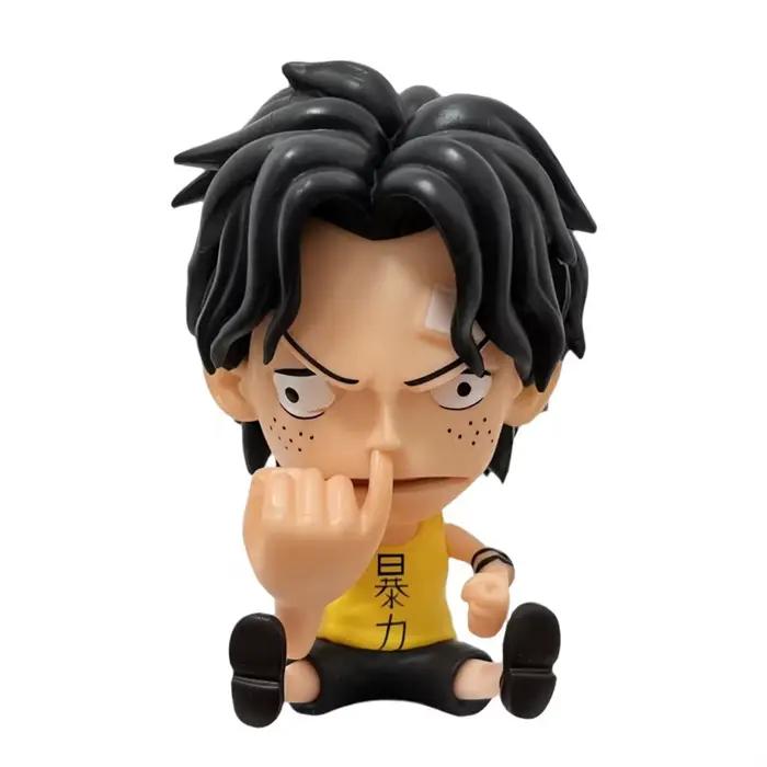 Figurine de personnage Luffy en position assise de l'anime One Piece, modèle en PVC, ornement, jouet