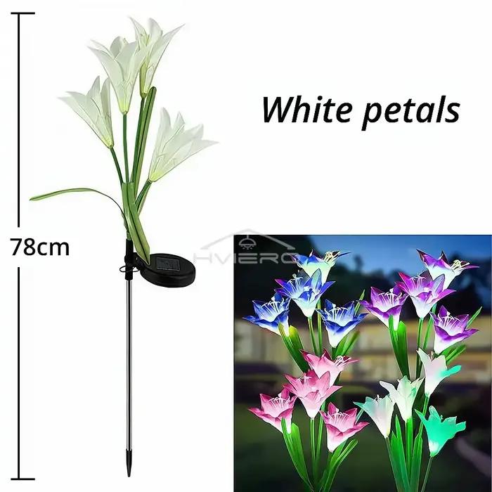 Solaire extérieur LED fleur de lys lumières jardin couleur atmosphère lampe voie cour pelouse parc V