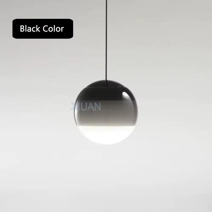 Lampe Suspendue en Verre Coloré, Boule Ronde, Couleur Verte, Rose, Grise, Luminaire Décoratif d'Nik,