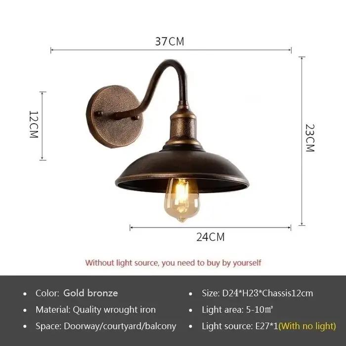 DARHYN Vintage mur LED lampe Style industriel Antique fer Art extérieur couloir lumière E27 pour Res