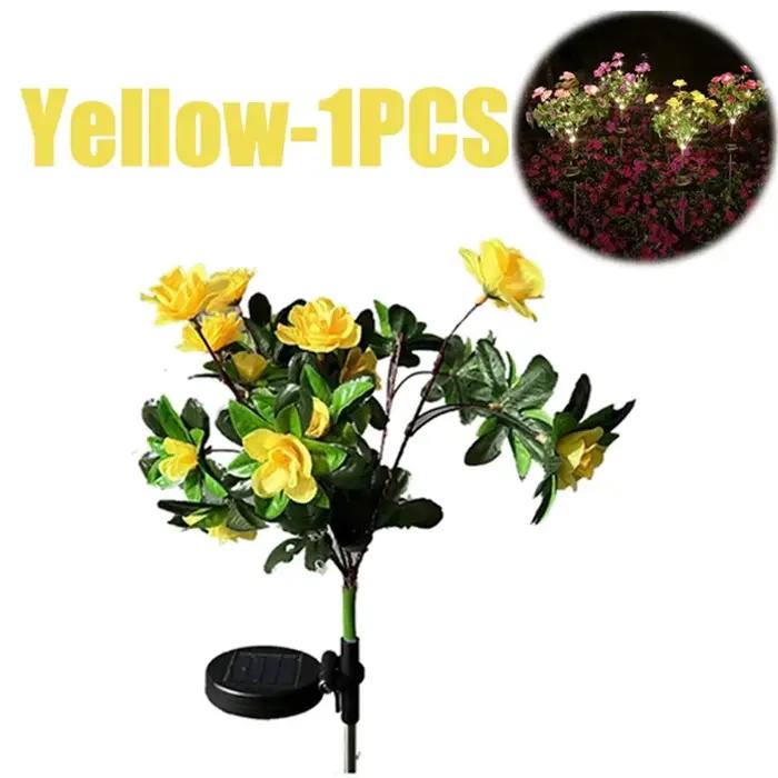 Lampe Solaire à LED avec Fleurs d'Azalées, Luminaire Décoratif de Paysage, Orchidée, Rose, pour Jard
