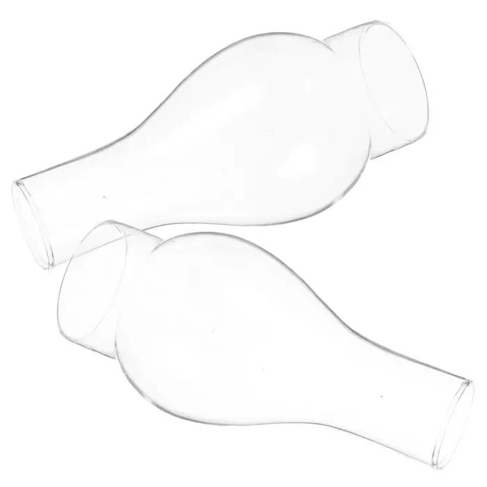 Abat-jour en kérosène en verre Transparent, 2 pièces, remplacement pour lampe avec cheminée, coupe-v