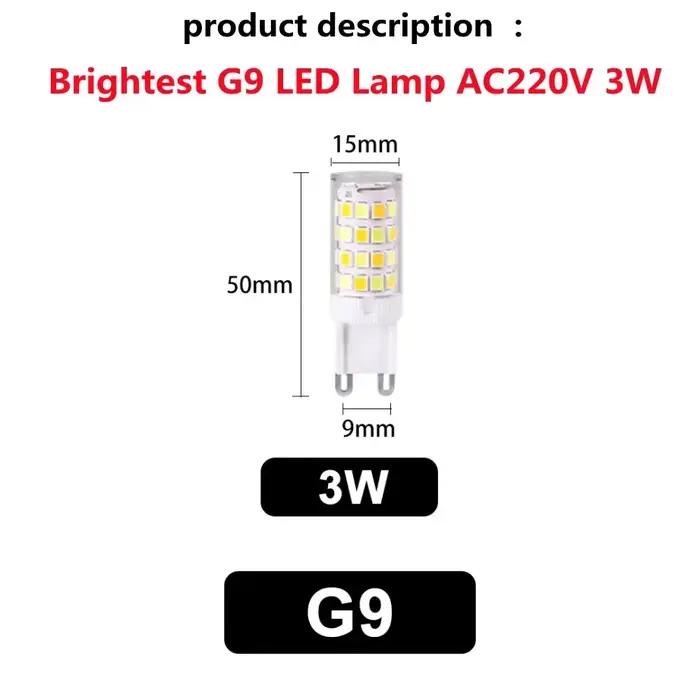Ampoule LED G9 3W 5W 7W AC 220V, Lampe LED G9 SMD2835, Lumière LED G9 Corn, Remplace les ampoules ha