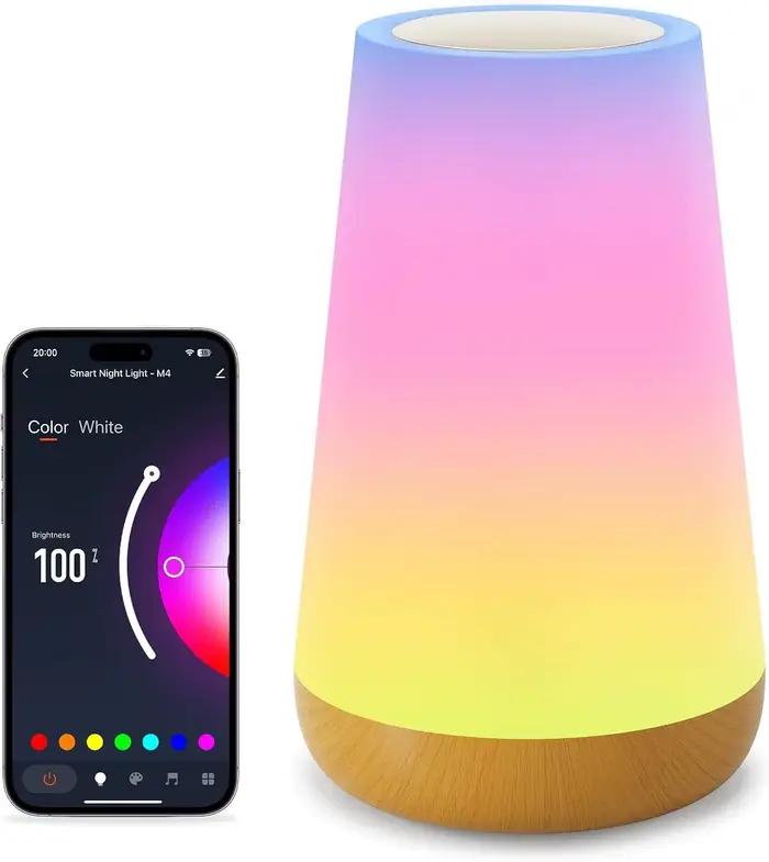 Lampe de table WIFI Tuya Smart APP, lampe de chevet d'ambiance, lampe de chevet télécommandée, veill