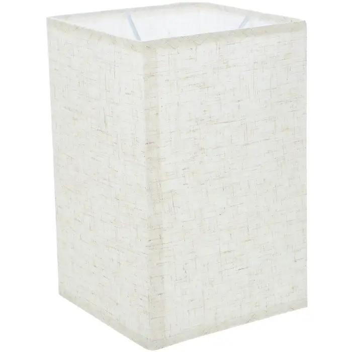 Abat-jour carré en lin beige clair, cadre métallique, pour lampe sur pied ou de table, couverture de
