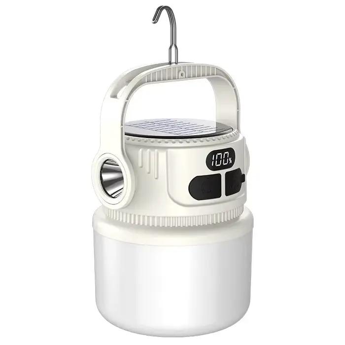 Ampoule solaire LED, lanterne Portable Rechargeable, étanche, pour l'extérieur, marché nocturne, Cam