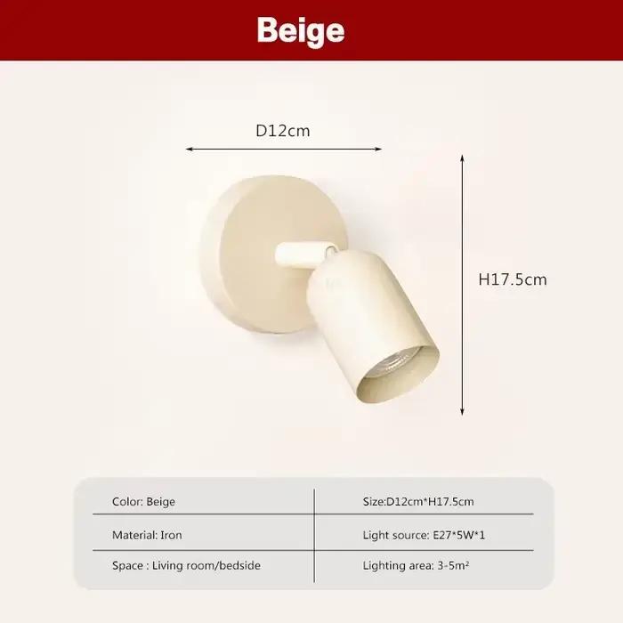 Applique murale nordique minimaliste Macaron LED, luminaires à tête unique pour chambre à coucher, c