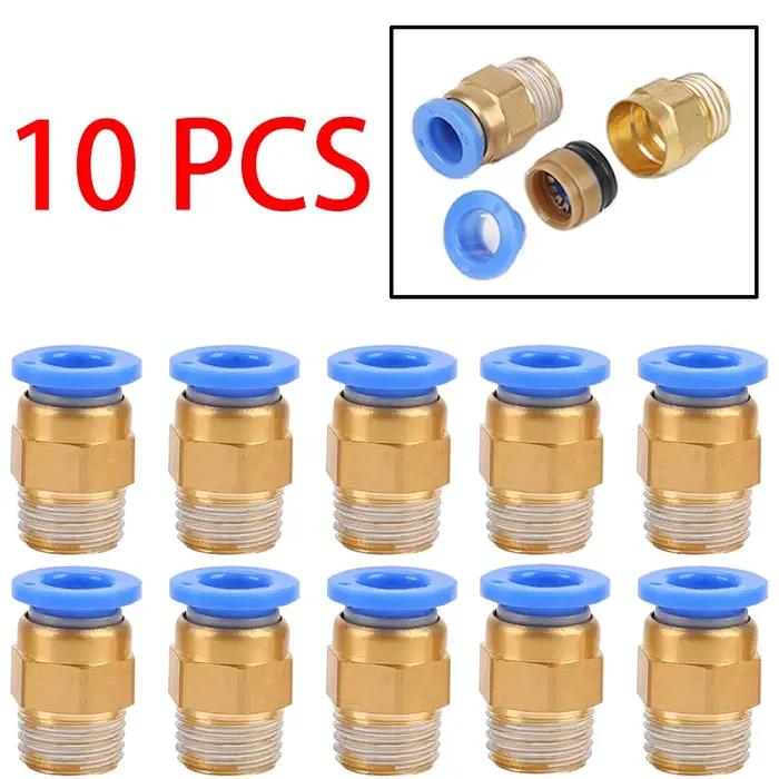 10 pièces connecteur d'air pneumatique raccord PC 4mm 6mm 8mm 10mm 12mm filetage 1/4 "1/8" 3/8 1/2 r