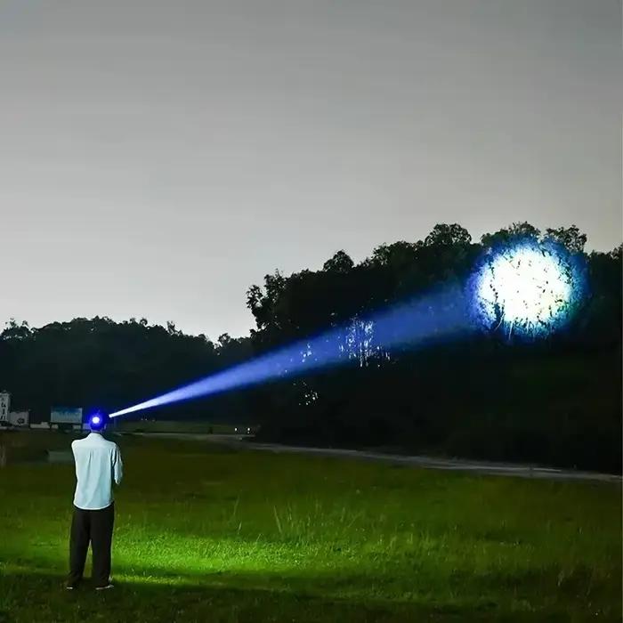 Lampe frontale LED Ultra puissante, Super lumineuse, longue portée, Rechargeable par USB, torche frontale pour la pêche et la chasse, 2025