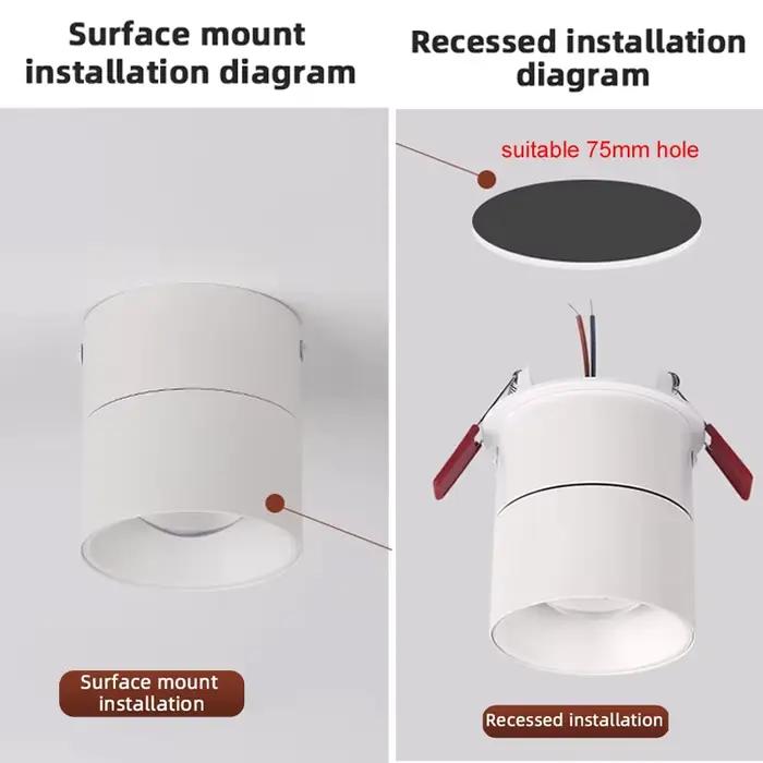 Plafonnier LED à Angle Réglable au Design Moderne