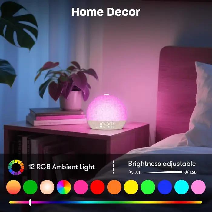Wake Up Light Sunrise réveil minuterie 30 bruit blanc Machine sonore Dimmable RGB veilleuses aide au sommeil Snooze idéal pour cadeau