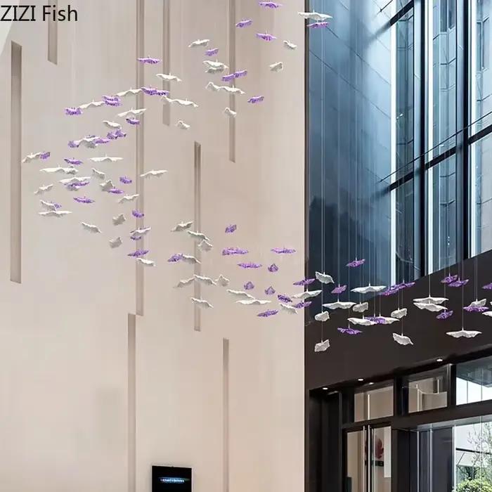 Ornements de plafond en feuille flottante moderne fleuri plastique pour salon décoration murale naturelle à offrir occassions spéciales