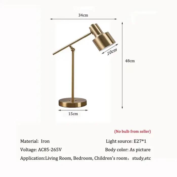 Lampe de Chevet Moderne Minimaliste pour Chambre à Coucher, Lampe de Lecture de Luxe Américaine pour Hôtel, Lampe de Table de Nuit Décorative en Fer