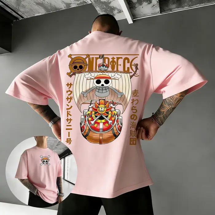 T-shirt en coton imprimé ONE PIECE Thousand Sunny 2026 pour homme, nouveau style hip-hop américain décontracté Y2K, haut parent-enfant