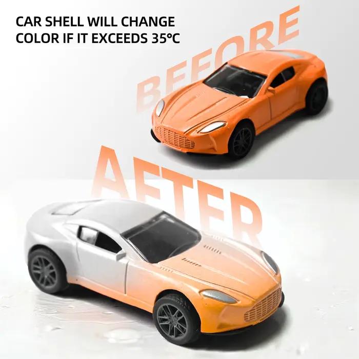 Mini Voiture Magique en Alliage 1:60 à Changement de Couleur (Eau & Température), Modèle de Course à Tirer en Arrière avec Glissière Anti-Choc Durable, Cadeau pour Garçons et Enfants