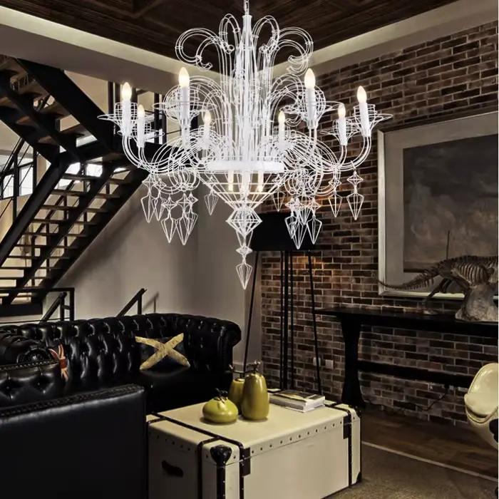 Lustre de plafond de bougie Led baroque pour salle à manger salon chambre Foyer moderne