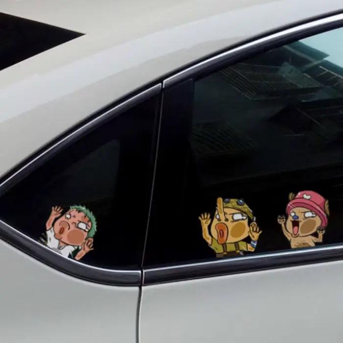 Autocollant de voiture One Piece Anime, autocollants pour moto et voitures, autocollants de l'équipage au chapeau de paille, autocollants pour couvrir les imperfections, décoration de porte de voiture